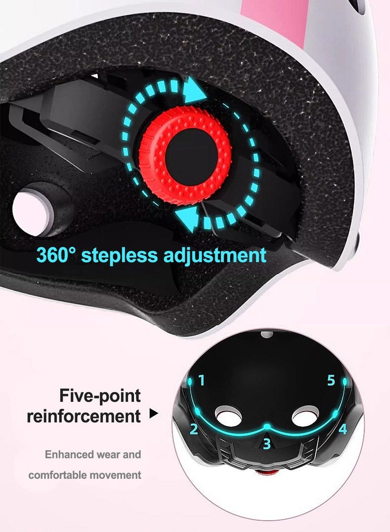 MaBaby 7 in 1 Kids Helmet Adjustable Protective Sports Gear Set, Kids Bike Helmets, Kick Scooter, Inline Skate, with Knee Elbow Pads Wrist Guards, for Kids Ages 3-15 Boys and Girls(S Size: Head 50-54cm) - Image 4